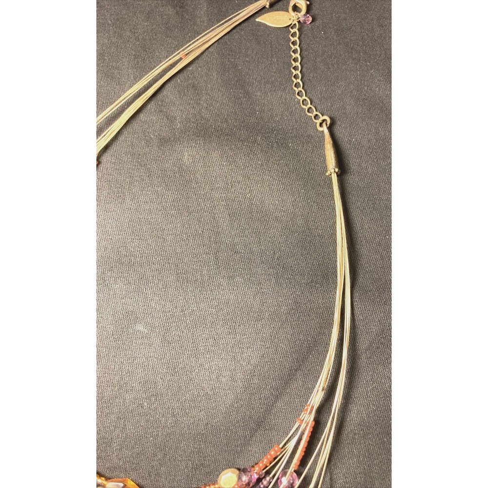 Coldwater creek Floating Bead Necklace With 14 Strands beaded Fall colors boho - Picture 7 of 10